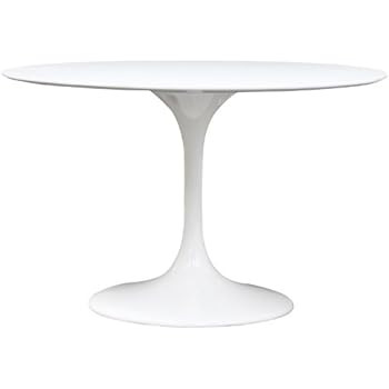 Modway Lippa 48 Inch Round Fiberglass Dining Table in White | Amazon (US)