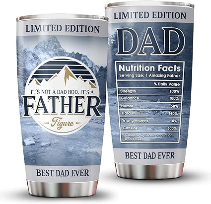 34HD Christmas Gifts for Dad, Dad Tumbler with Lid Stainless Steel 20 oz, Dad Nutrition Facts Cup... | Amazon (US)
