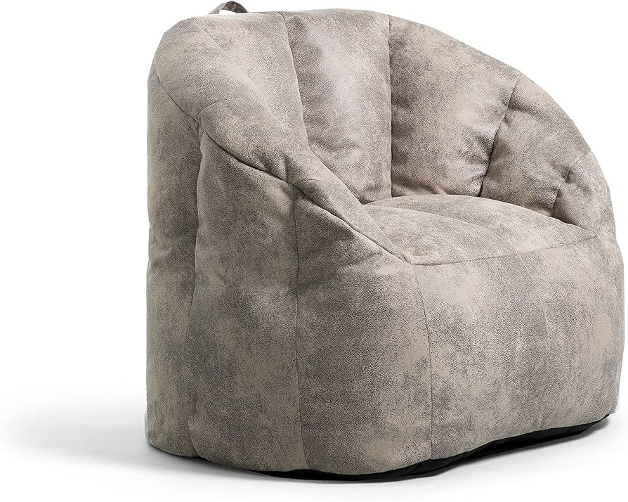 Big Joe Milano Large Bean Bag Chair, Cement Blazer, Vegan Leather Polyester Blend, 3.5 feet Big | Amazon (US)