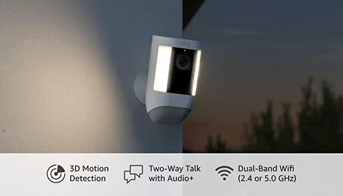 Ring Spotlight Cam Pro, Battery | 3D Motion Detection, Two-Way Talk with Audio+, and Dual-Band Wi... | Amazon (US)