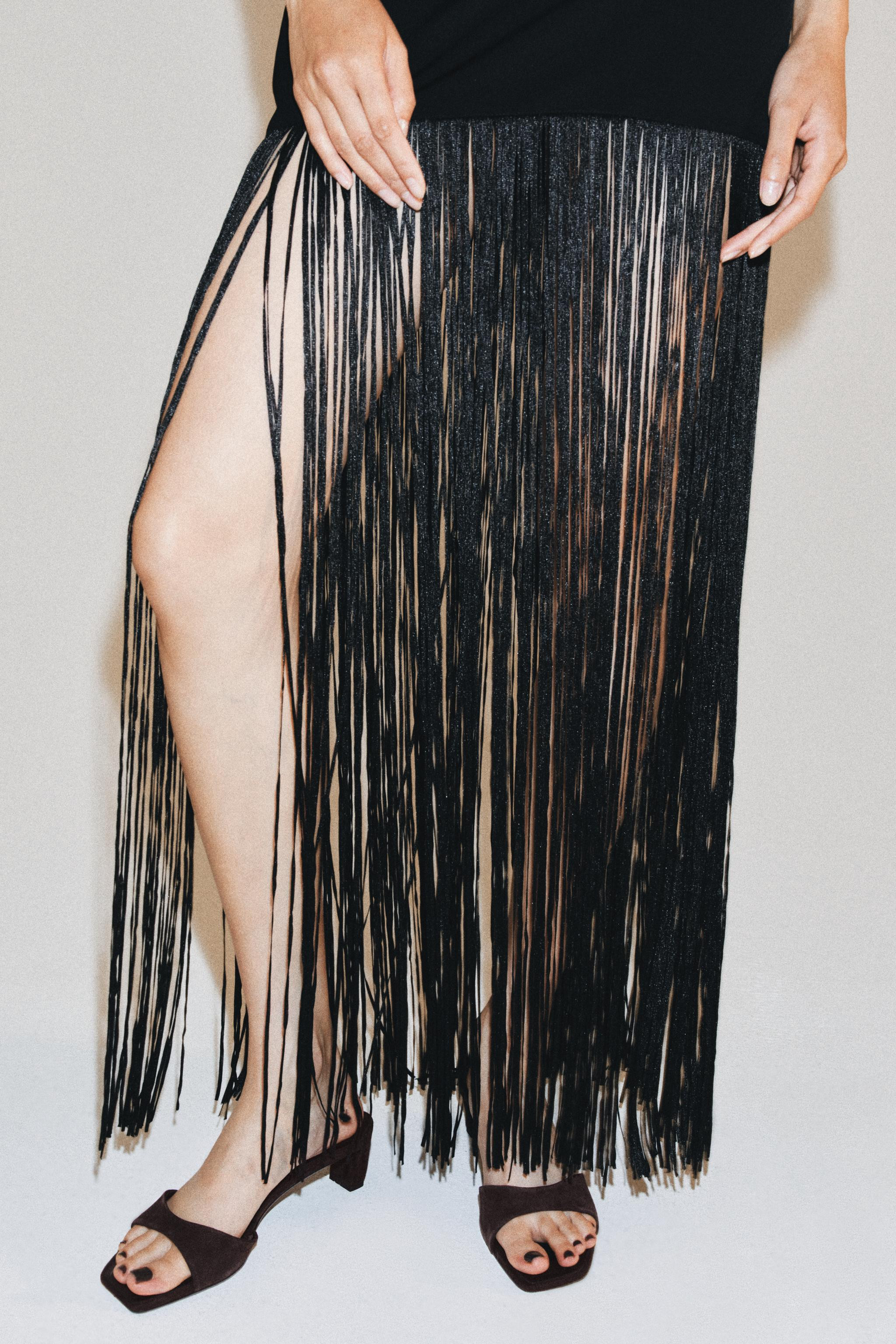 ZW COLLECTION HALTERNECK FRINGED DRESS | Zara UK