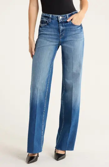 Scottie Raw Hem High Waist Wide Leg Jeans | Nordstrom