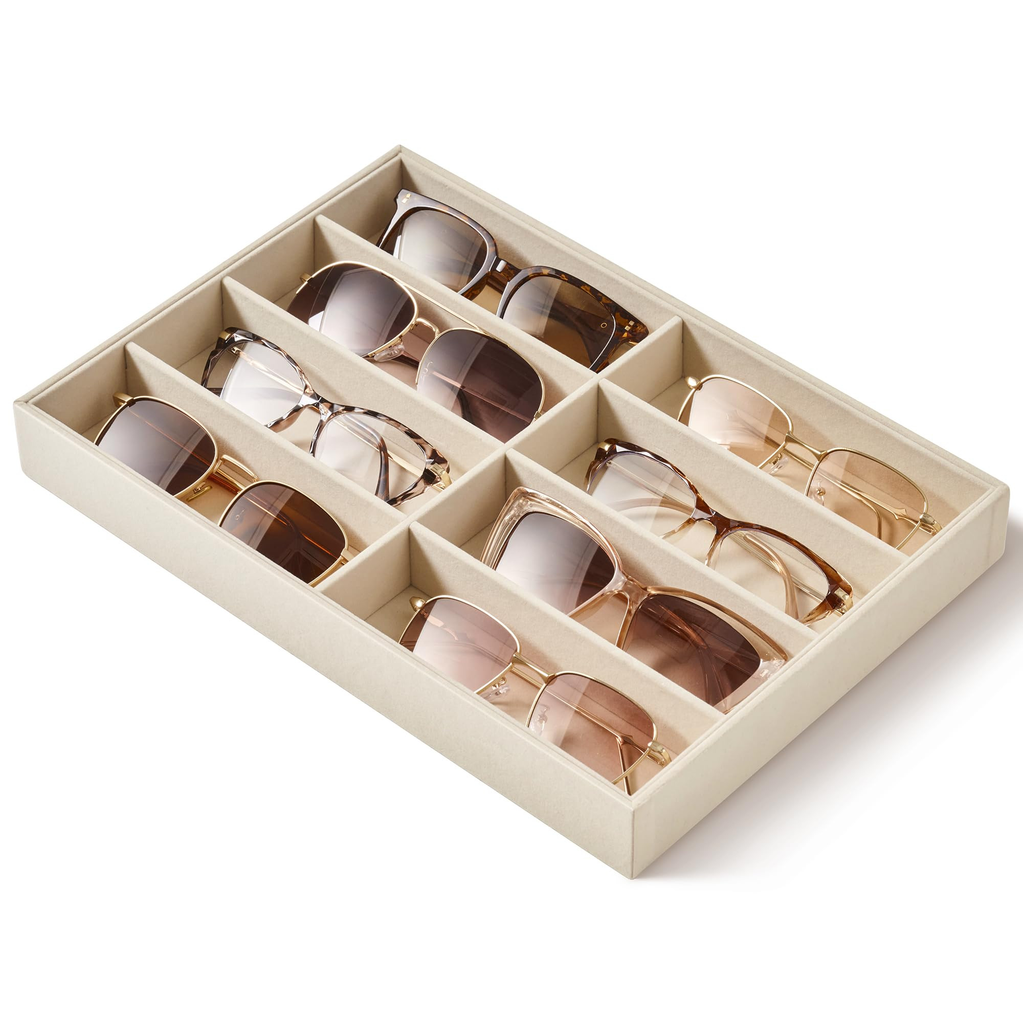 pickpiff Drawer Sunglass Organizer & Display Tray: 1 Pcs 8 Grids Velvet Scratch-Free Eyeglasses C... | Amazon (US)
