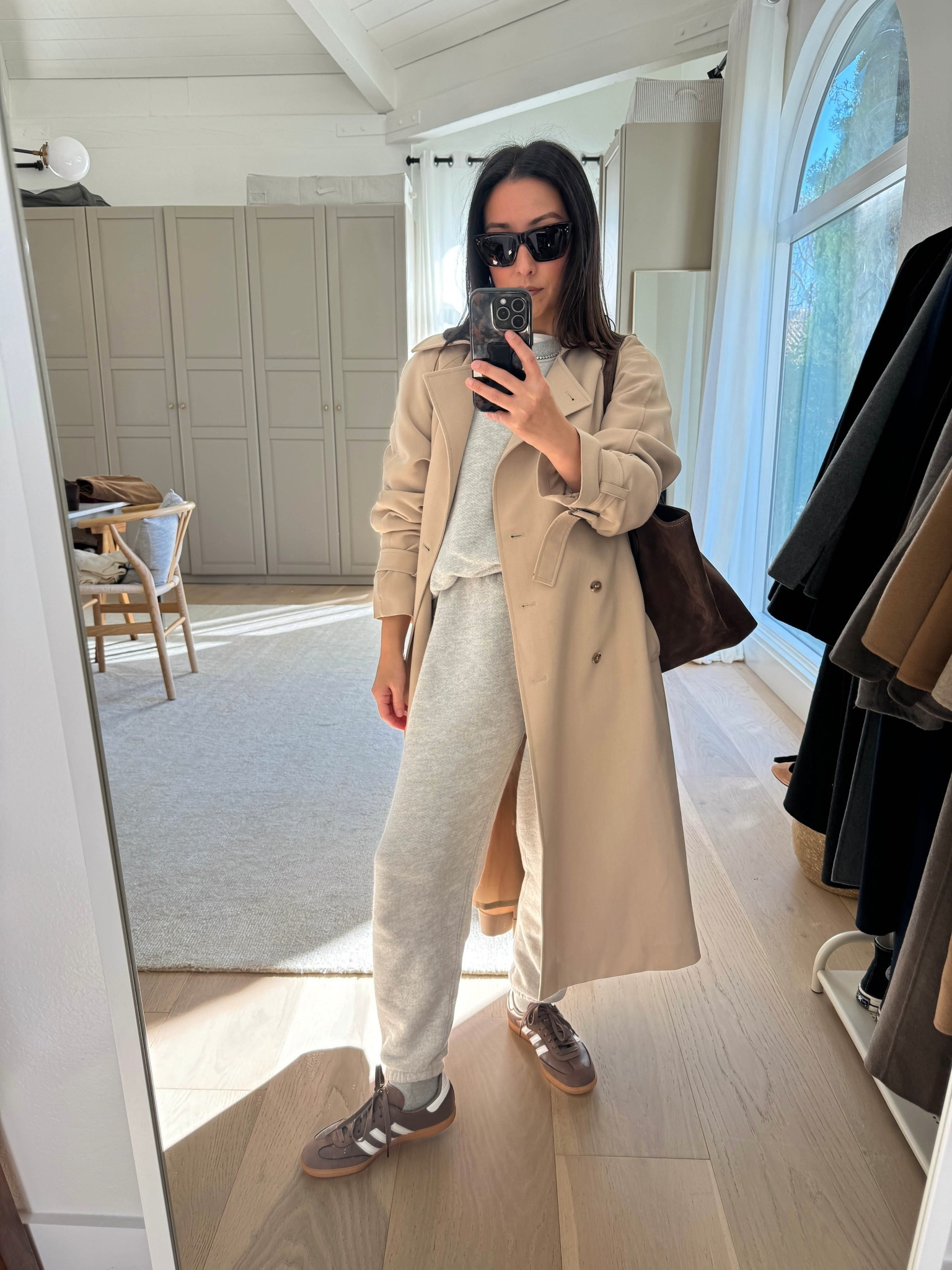 These Jenni Kayne sweat sets have been a winter wardrobe staple of mine for 4+ years. Elevated and petite-friendly sweats to leave the house in. Pricey, but quality is amazing.

Oak + Fort Trench xxs
Jenni Kayne Sweatshirt medium Color: Light Grey
Jenni Kayne Sweatpants xs Color: Light Grey
Amazon socks
Adidas Samba 5.5 womens
Liffner Sprout large tote
Celine sunglasses

Fall outfits, athleisure, petite style 

#LTKPetite #LTKSeasonal #LTKootd