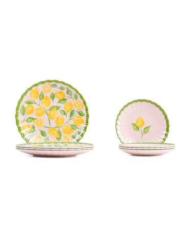 8pk Macroom Lemons Salad And Dinner Plates | TJ Maxx