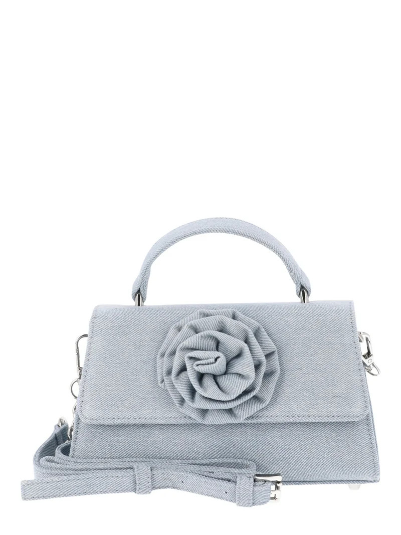 Madden NYC Women's Rosette Top Handle Handbag, Denim | Walmart (US)