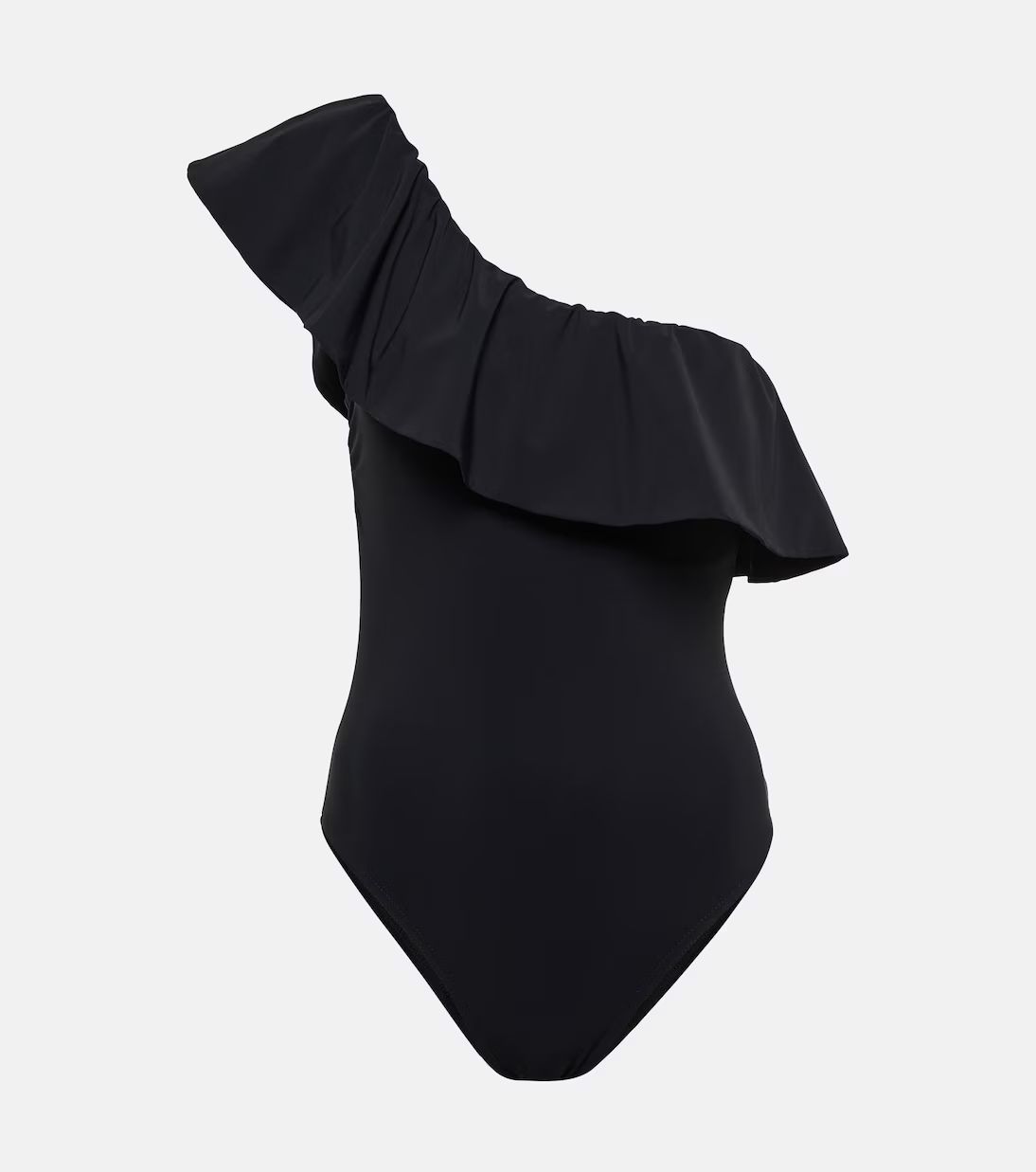 One-shoulder ruffle-trimmed swimsuit | Mytheresa (INTL)