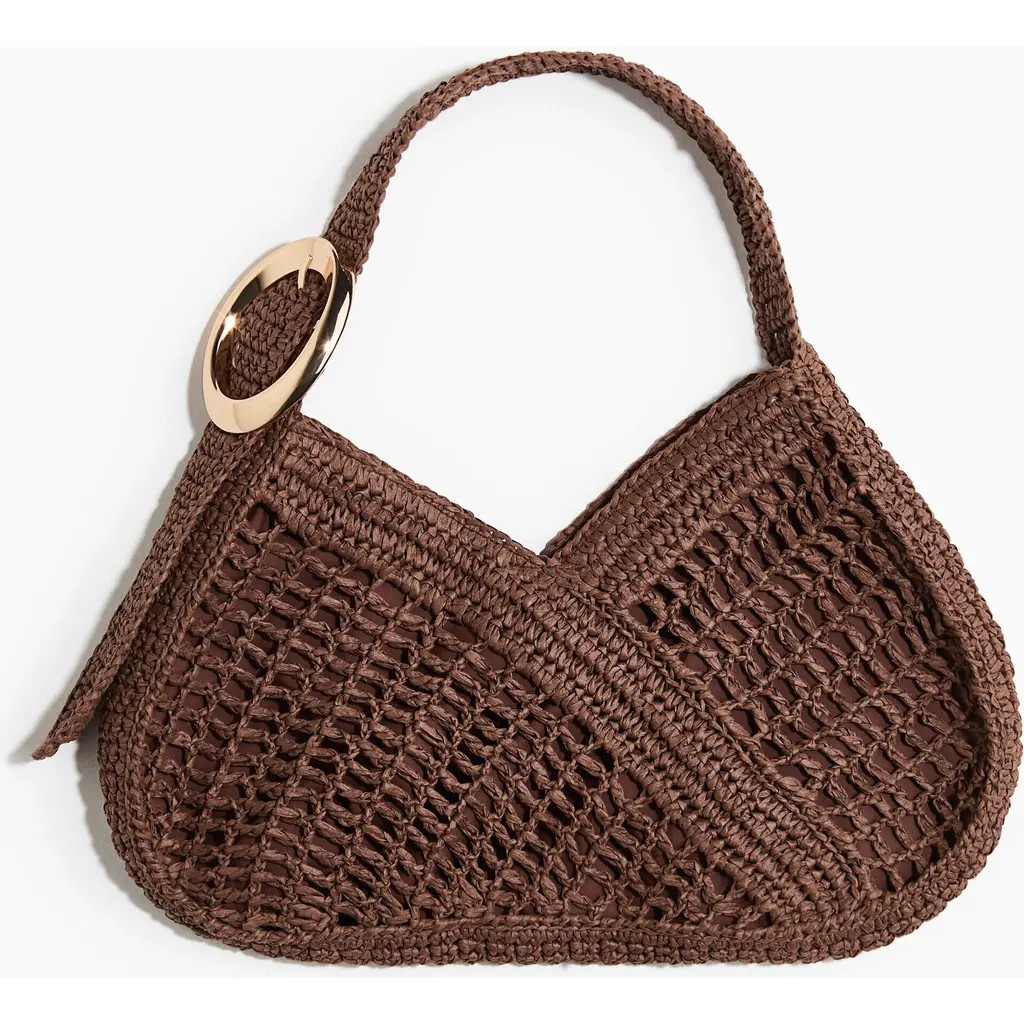 H&M Straw Shoulder Bag in Brown at Nordstrom | Nordstrom