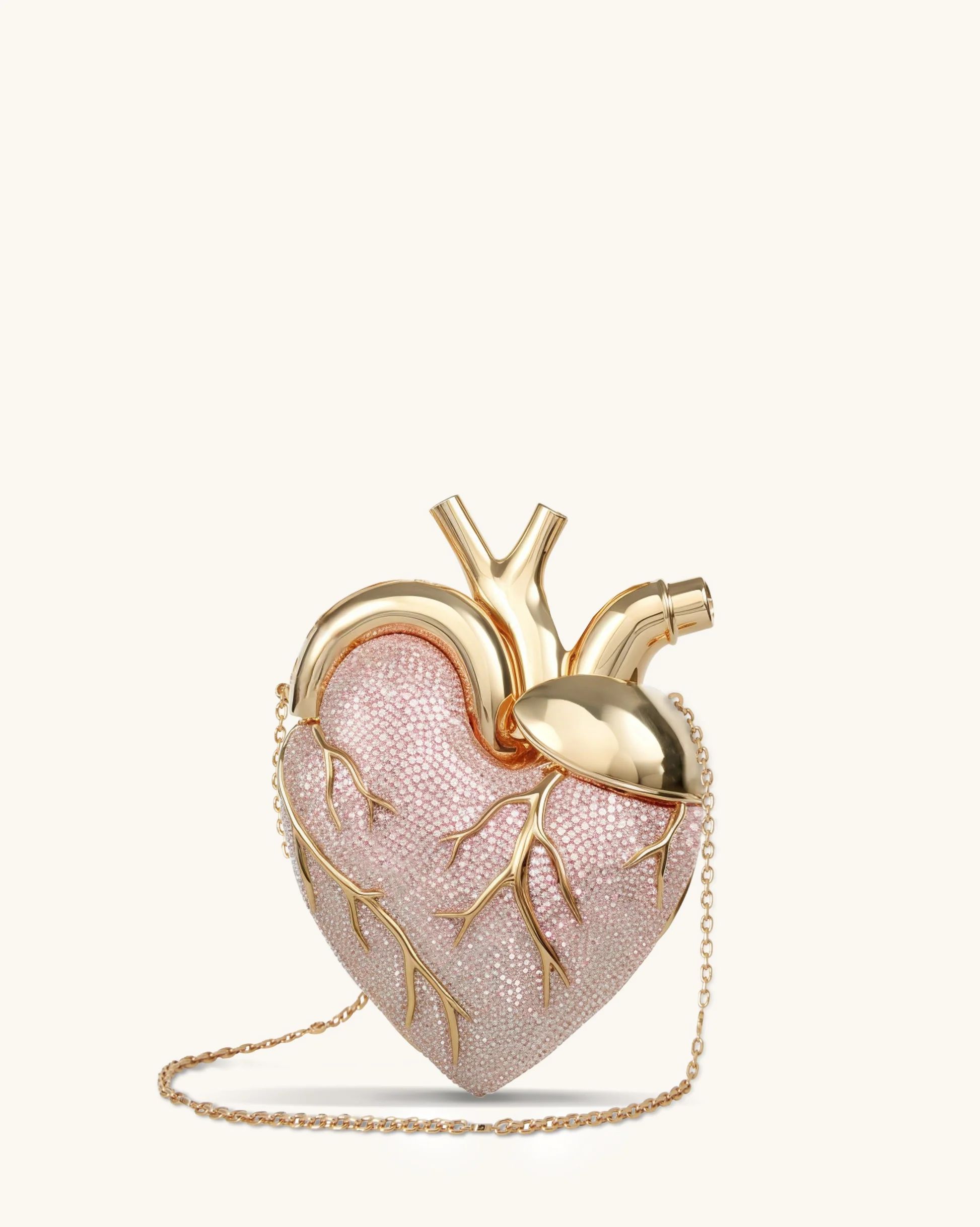 Maren Artificial Crystal Heart Shaped Bag - Pink | JW PEI US