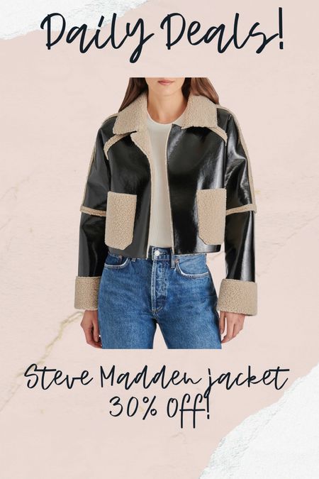 Steve Madden jacket, faux leather shearling jacket, fall jackets 

#LTKSeasonal #LTKfindsunder100 #LTKsalealert