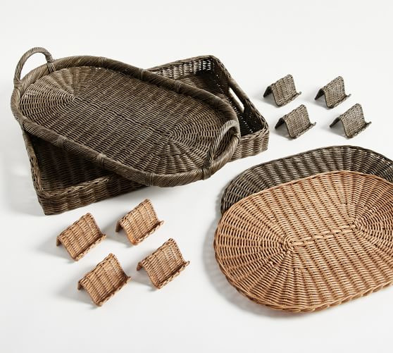 Handwoven Wicker Serveware Collection | Pottery Barn (US)