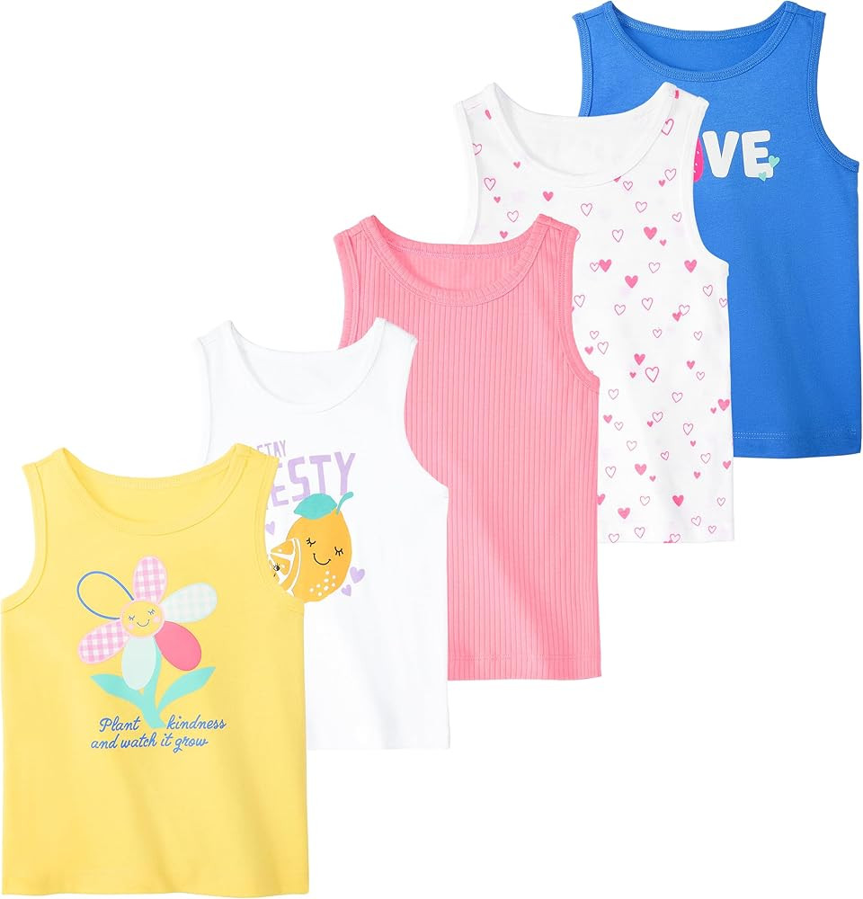 Garanimals Baby & Toddler Girl Tank Top - Everyday Machine-Washable Kid's Clothes - Size 0-6T - 5... | Amazon (US)