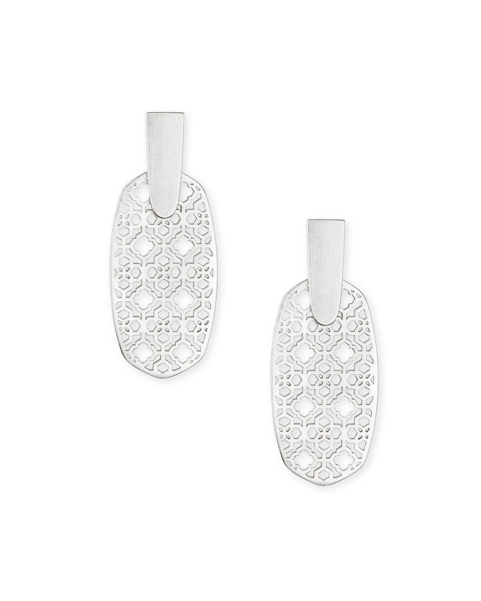 Aragon Bright Silver Drop Earrings in Bright Silver Filigree | Kendra Scott