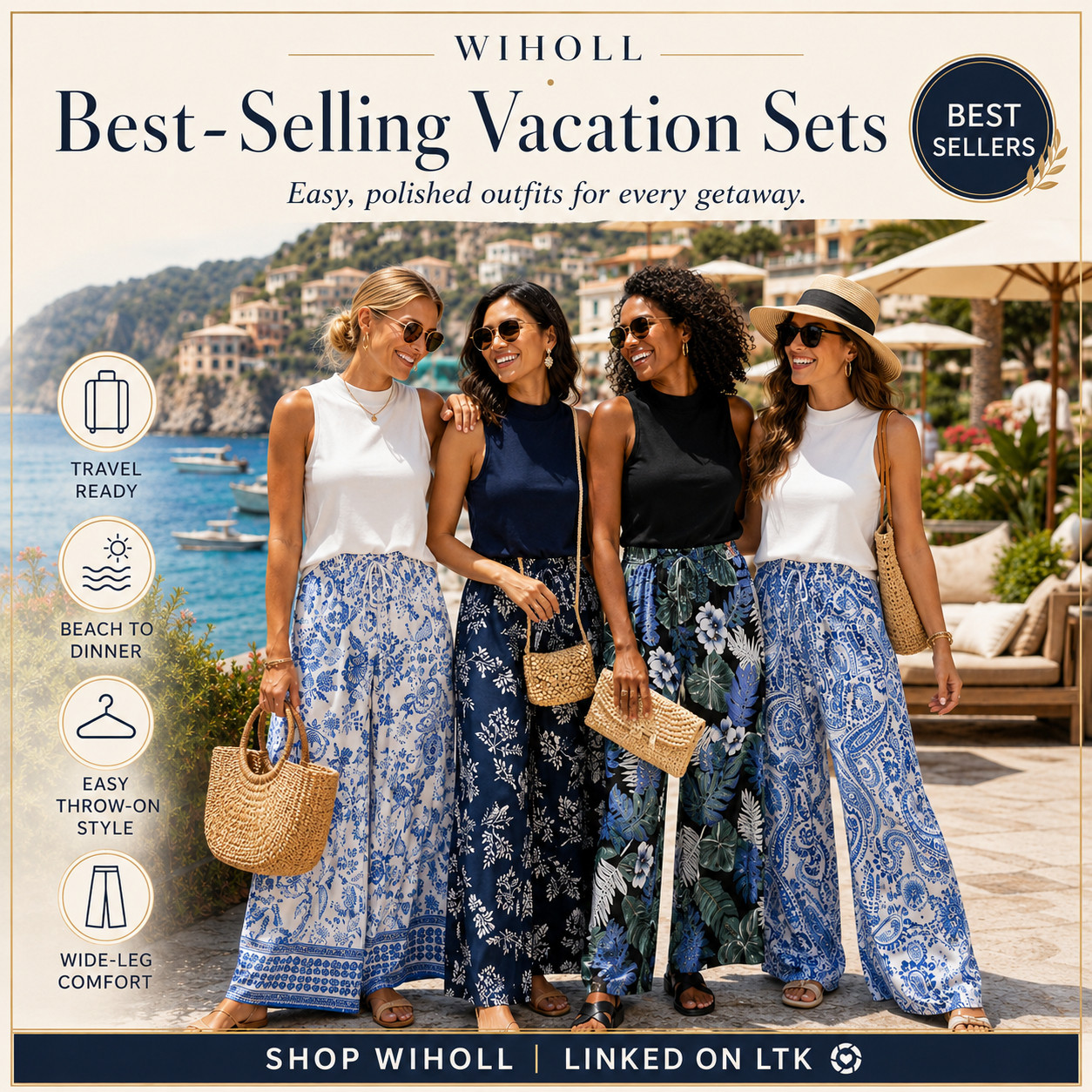 WIHOLL Summer Chic | Two Piece Sleeveless Shirt & High-Waisted, Wide Leg Loungewear Pant Sets

WIHOLL Best-Selling vacation sets for the easiest beach-to-dinner summer outfit!! ☀️ 

These wide-leg printed pant sets are perfect for resort days, beach vacations, cruises, lake weekends, tropical trips, brunch by the water, casual dinners, sightseeing, and warm-weather getaways where you want to feel comfortable but still look polished and styled.

The printed wide-leg pants give that breezy vacation feel while the simple tops keep the whole look easy, elevated, and wearable. 

They’re the kind of outfits you can throw on with sandals and a straw bag for daytime exploring, then add sunglasses, gold jewelry, and a cute clutch for dinner after the beach. 

Perfect for packing light, creating a summer capsule wardrobe, and having an effortless outfit ready for every sunny plan without overthinking it.

📌 SAVE this for the beach-to-dinner outfit you’ll be so glad you packed.

↓ Everything is linked!

#LTKActive #LTKSaleAlert #LTKTravel