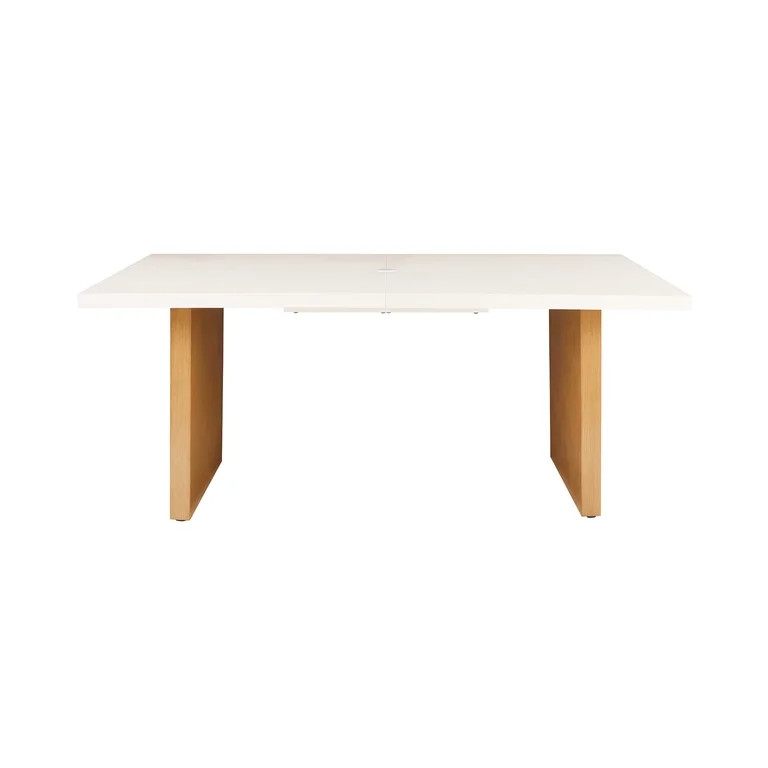 Better Homes & Gardens Vista Steel Metal Top Outdoor Dining Table, Cream Stone Metal Top with Tea... | Walmart (US)