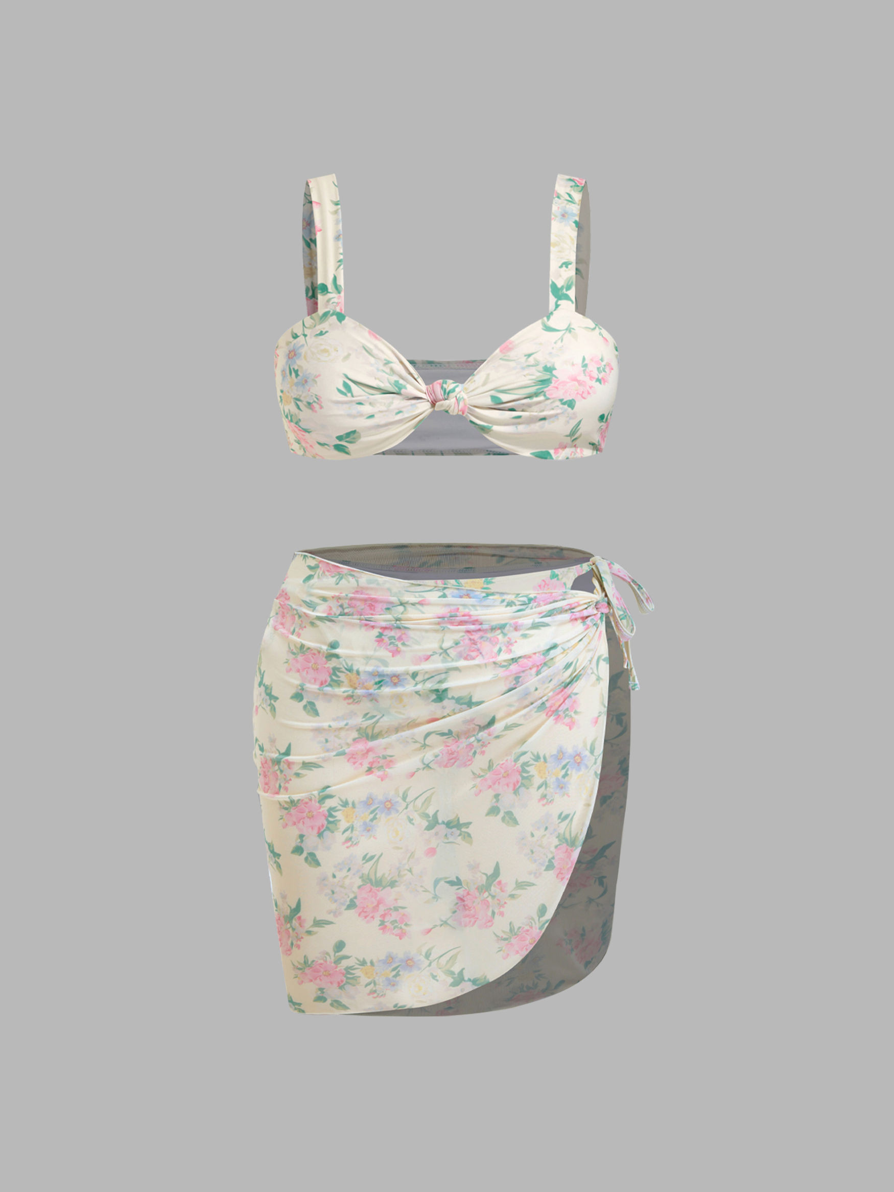 Strickstoff Herzförmiges Blumenmuster, geknotet und gerauht, Armband-Tasche an der Seite mit Sar... | Cider