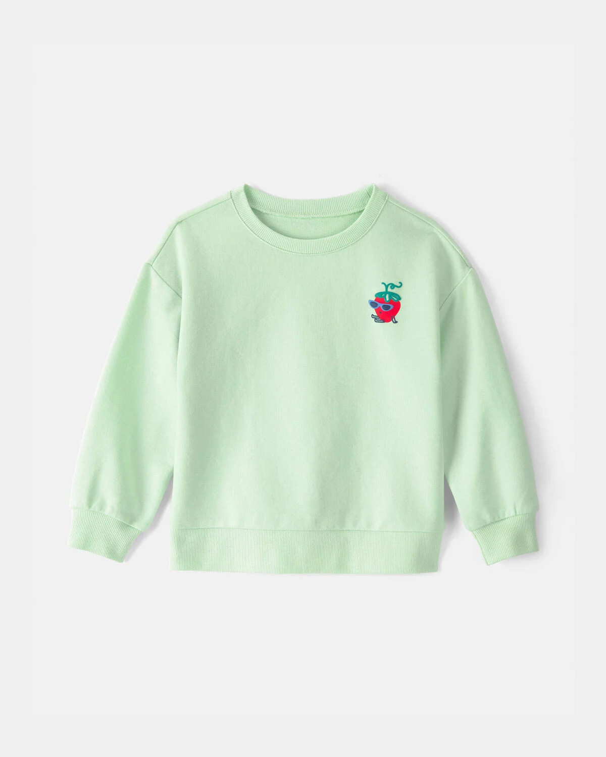 Toddler Girl Strawberry French Terry Pullover Sweatshirt - Green | Carter's | Carter's Inc