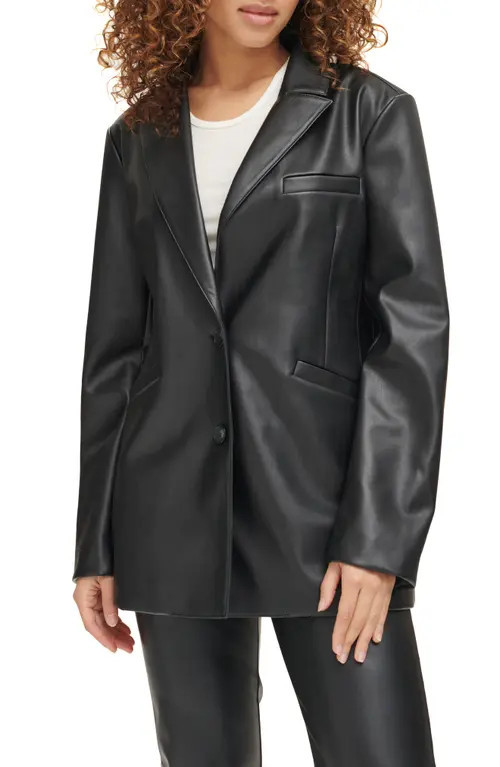 levi's Faux Leather Blazer in Black at Nordstrom, Size Small | Nordstrom