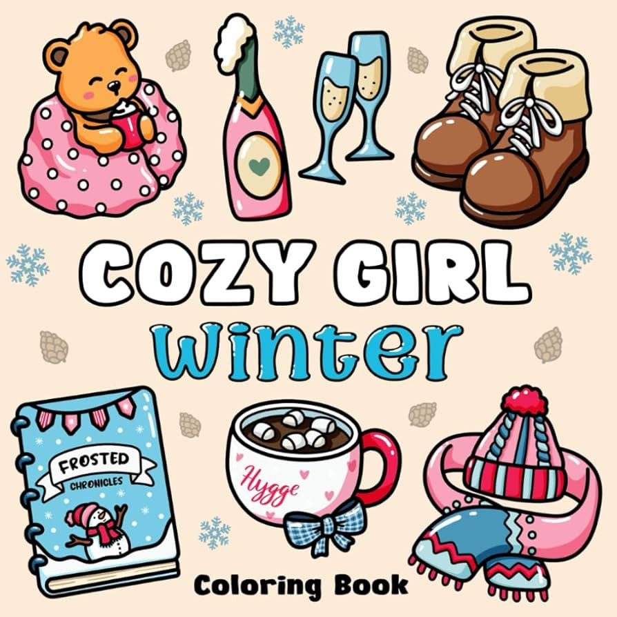 Cozy Girl Winter Coloring Book: Bold and Easy Hygge Inspired Designs for Adults & Teens. Simple, ... | Amazon (US)