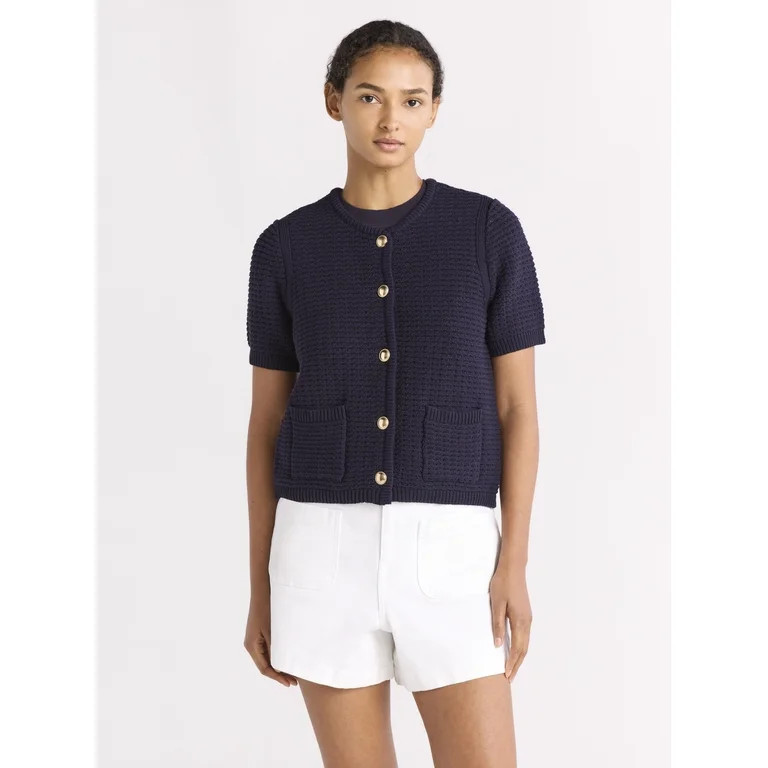 Free Assembly Women's Crochet Cardigan Sweater, Lightweight, Size XS-2XL | Walmart (US)