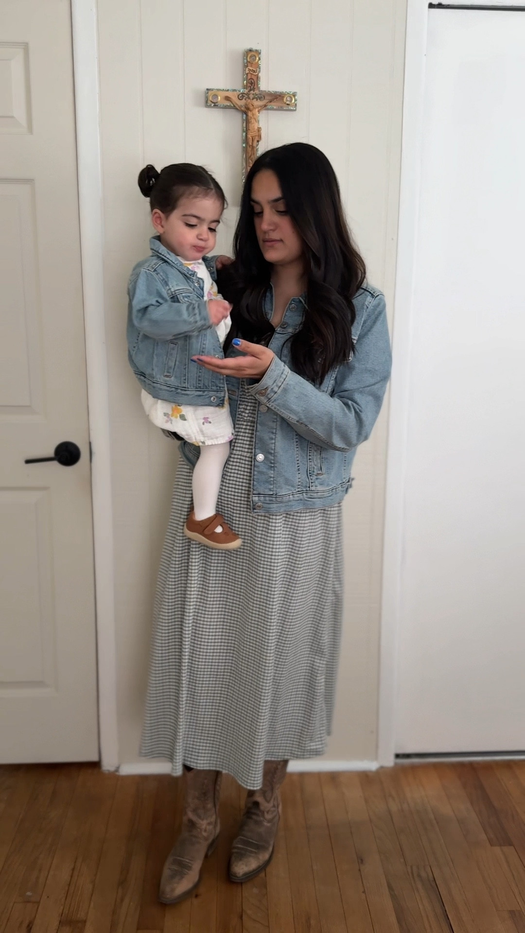 Mom Fit
Jacket: XL
Dress: Large 

#LTKStyleTip #LTKMidsize #LTKKids