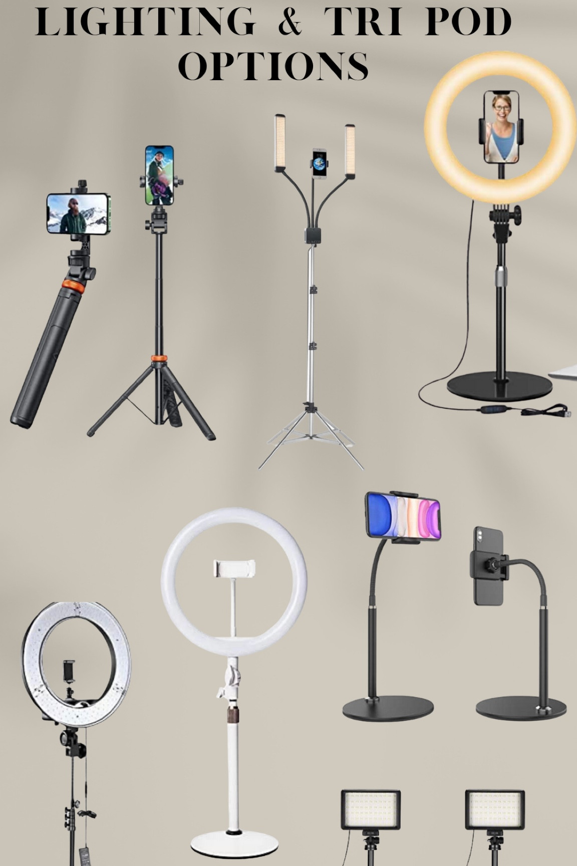 Ci-Fotto - Paquete De 2 Luces LED Para Fotos Y Video, Luz Continua USB Regulable De 5600 K Con Tripodes Y Filtros De Color Para Estudios