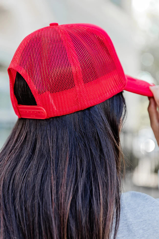 Gameday Red Trucker Hat | Pink Lily
