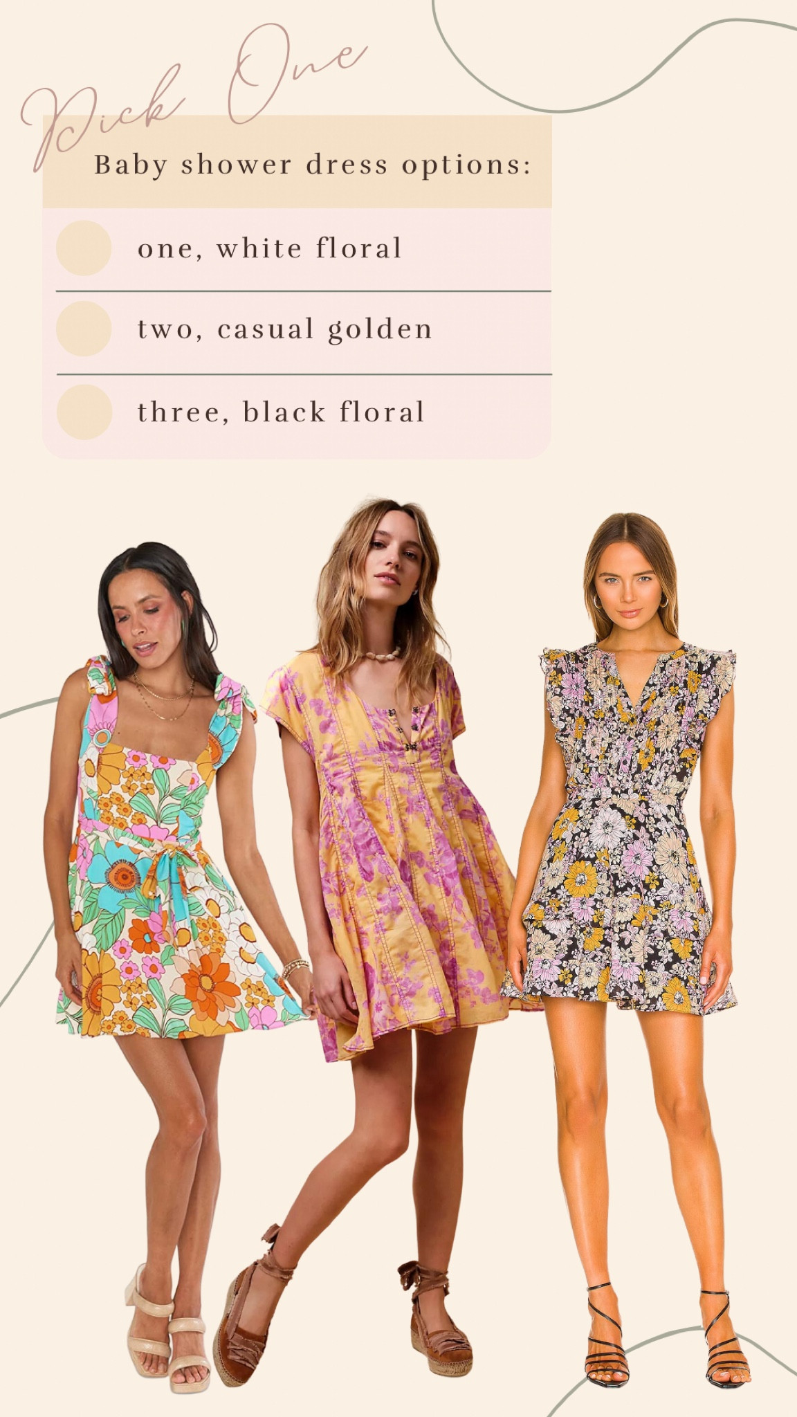 Help me pick what to wear to my nieces sunflower themed baby shower!

#LTKunder50 #LTKstyletip #LTKsalealert