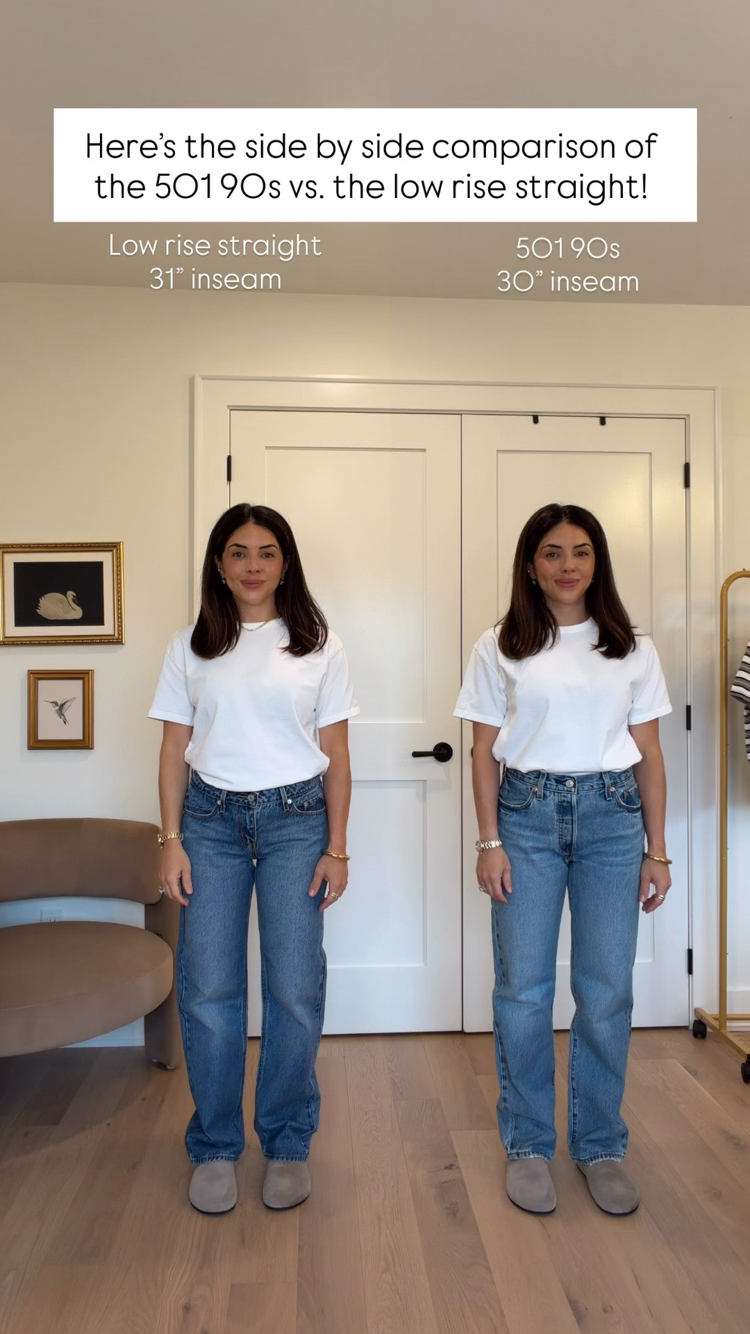 Comparing the iconic @levis 501 90s vs the low rise straight - with fall around the corner, I know a lot of us are updating our denim for the season! The 501 90’s are a 30” inseam vs the low rise that are a 31” inseam! 

501 90s: size 25
Low rise: size 25 

#levisltkpartner

#LTKcanada #LTKfall #LTKjeans