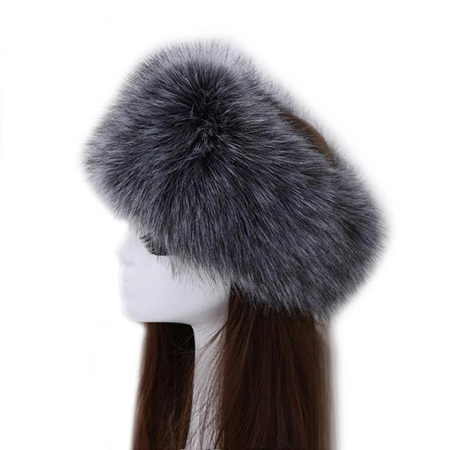 Gorro ruso con Círculo de pelo de zorro grueso para invierno, diadema mullida, diadema de pelo p... | Aliexpress EU