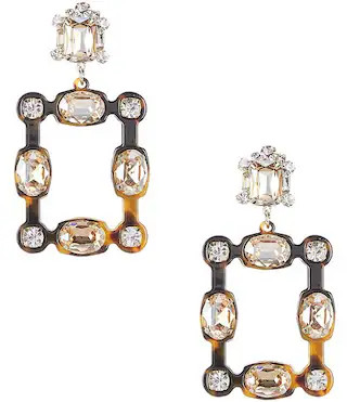 Tortoise Square Crystal Drop Earrings | Dillard's
