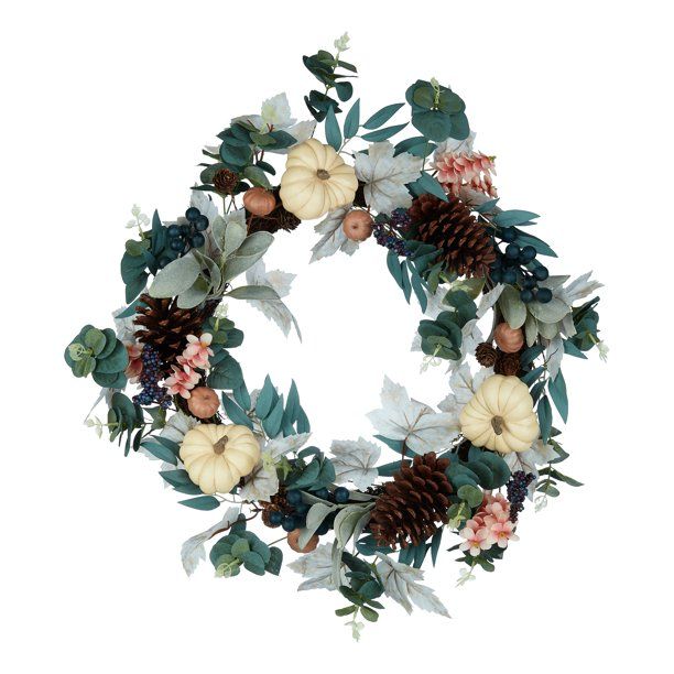 Way to Celebrate Harvest Floral Wreath, 21" D | Walmart (US)