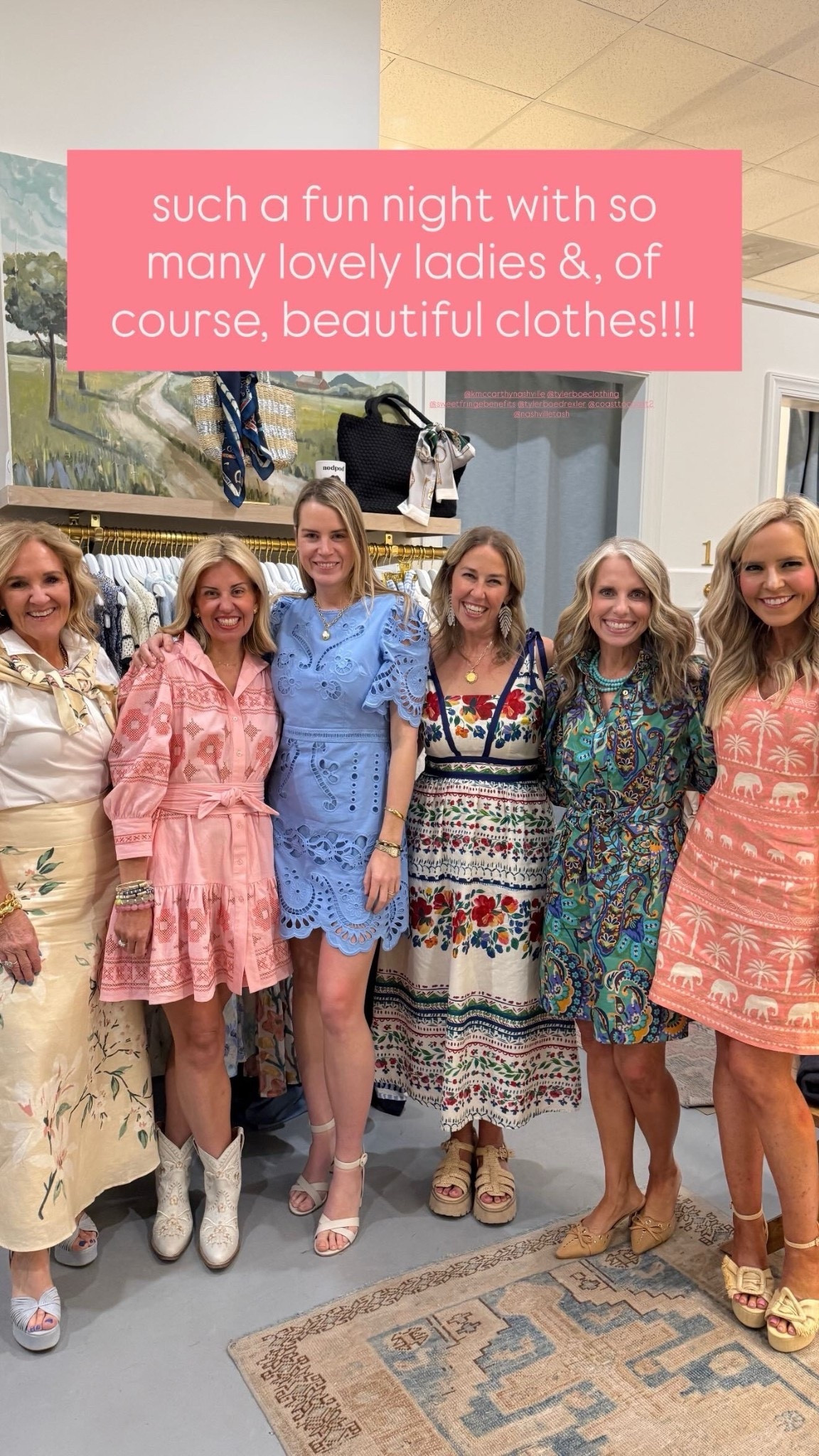 Tyler Boe Mother’s Day Sale
$30 off each piece with code SHARETHELOVE through May 11th 

Such a fun night with so many lovely ladies &, of course, beautiful clothes!!! @kmccarthynashville thank you for a wonderful night celebrating Tyler Boe’s trunk show! I’m in a small dress & 8 boot

#LTKdayinmylife #LTKSaleAlert #LTKOver40