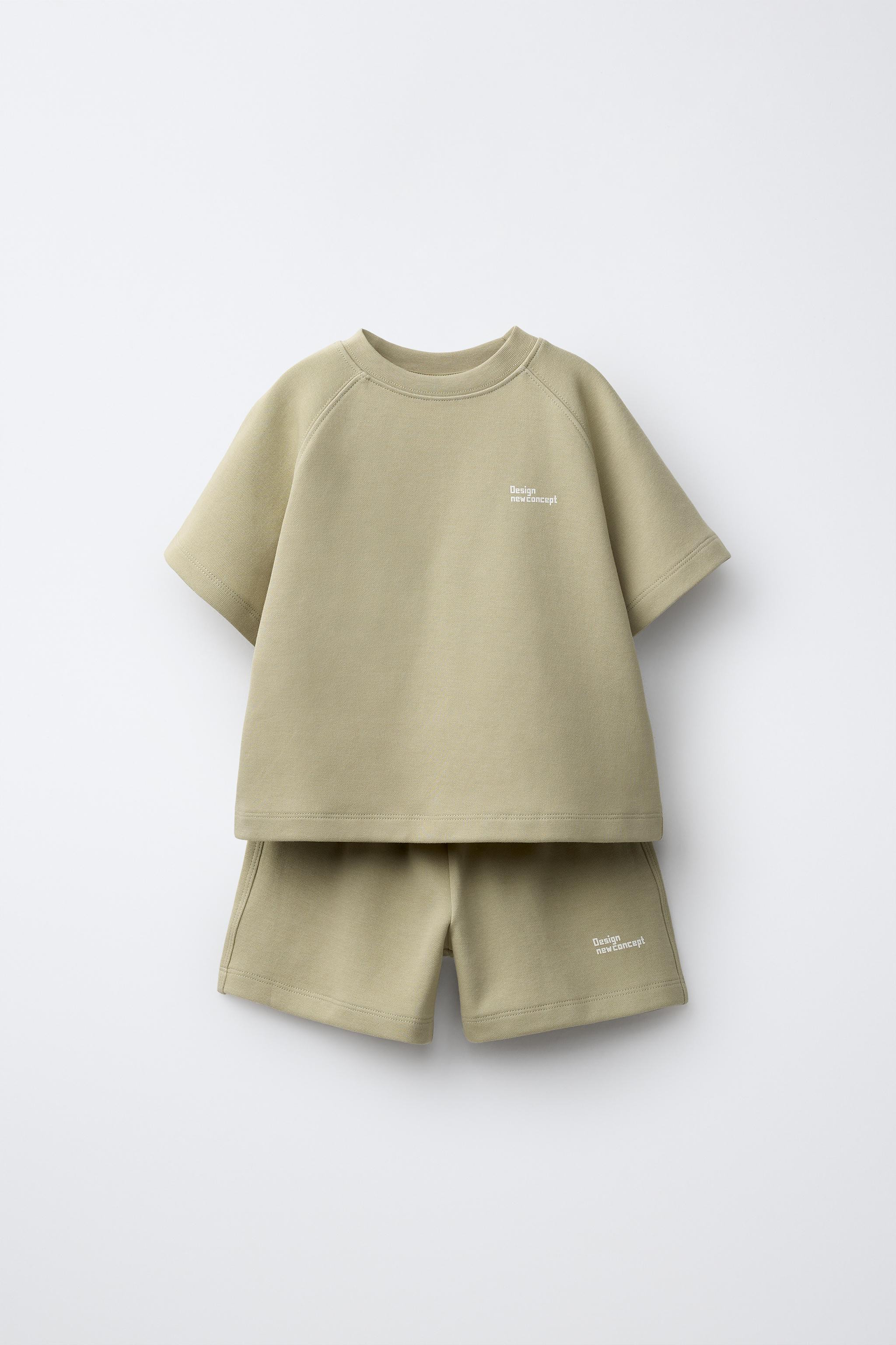 INTERLOCK T-SHIRT AND BERMUDA SHORTS JOGGING SET | Zara UK