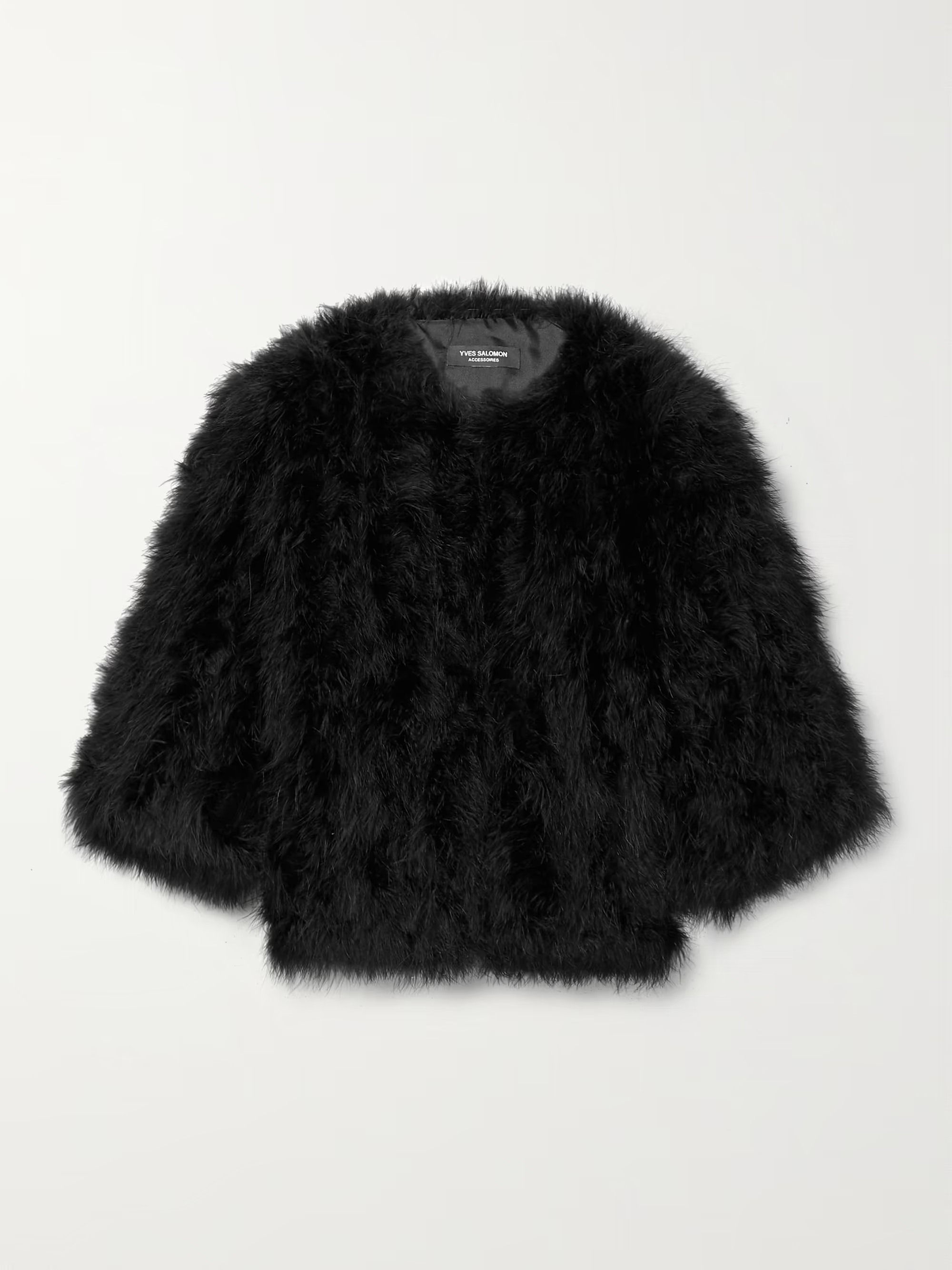 Cropped feathered satin jacket | NET-A-PORTER (US)