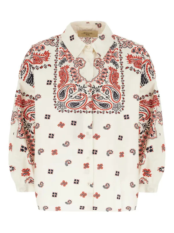 Weekend Max Mara paisley-print Balloon Sleeve Shirt | White | FARFETCH | Farfetch Global