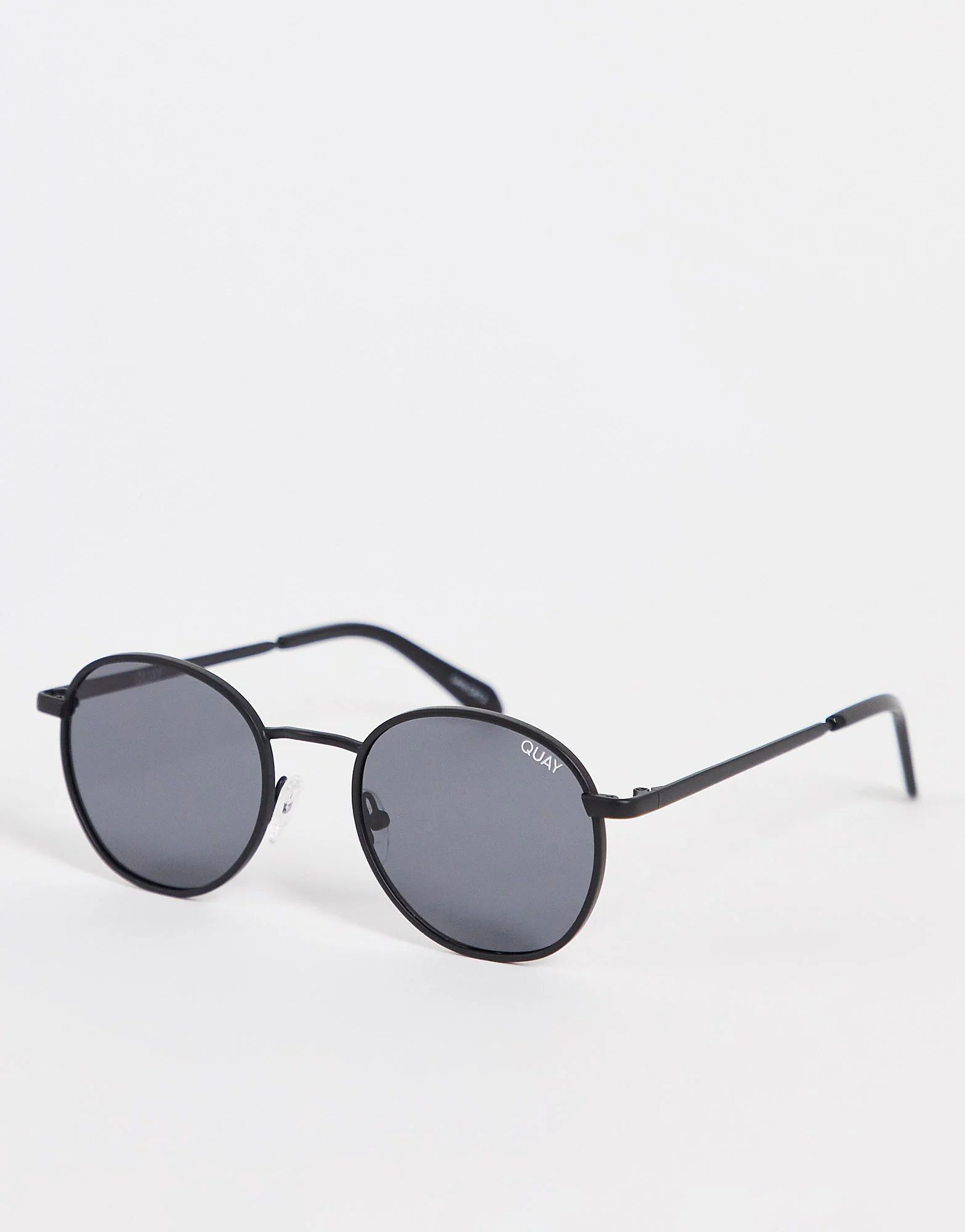 Quay Talk Circles round sunglasses with polarised lens in black | ASOS (Global)