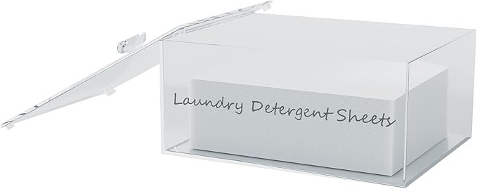 Acrylic Laundry Detergent Sheets Dispenser with Lid, Laundry Detergent Sheets, Storage Box for La... | Amazon (US)