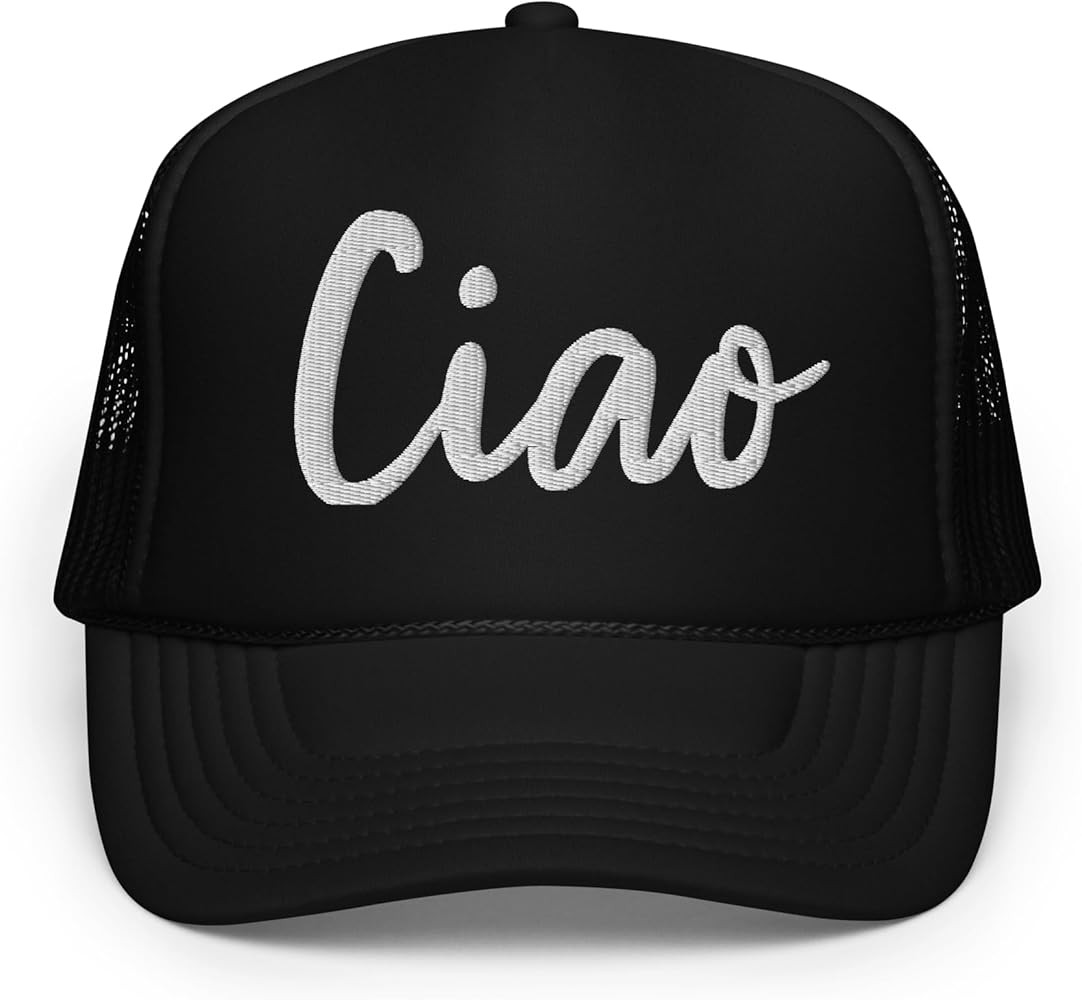 NG Ciao Curved Bill Embroidered Foam Trucker Hat High Crown Adjustable Cap for Women | Amazon (US)
