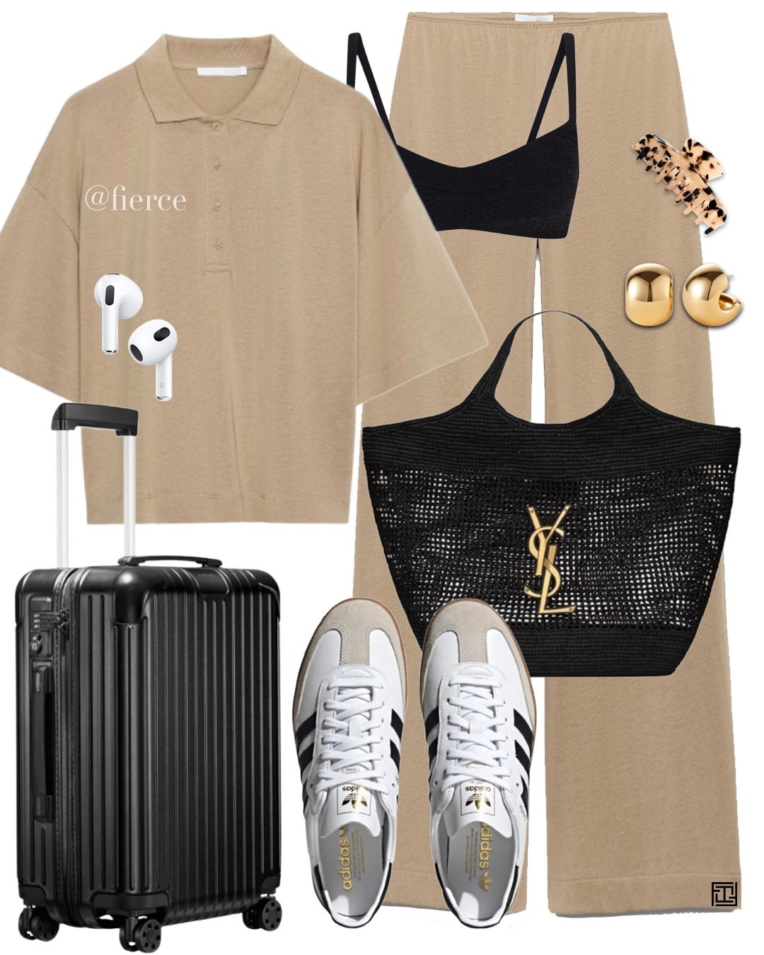 Travel airport outfit matching set co-ord set sweatpants Ysl raffia tote bag adidas samba decon

#LTKuk #LTKsummer #LTKtravel