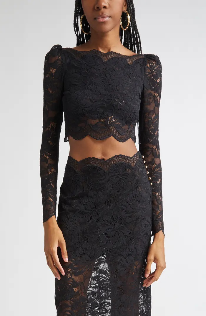 Rabanne Stretch Lace Crop Top | Nordstrom | Nordstrom
