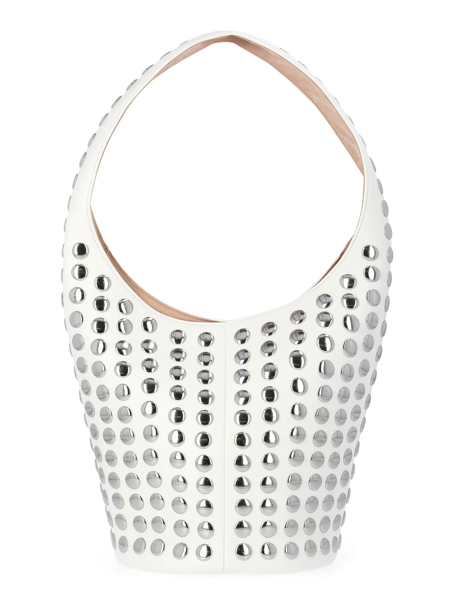 Madden NYC Women's Studded Bucket Shoulder Bag, White | Walmart (US)