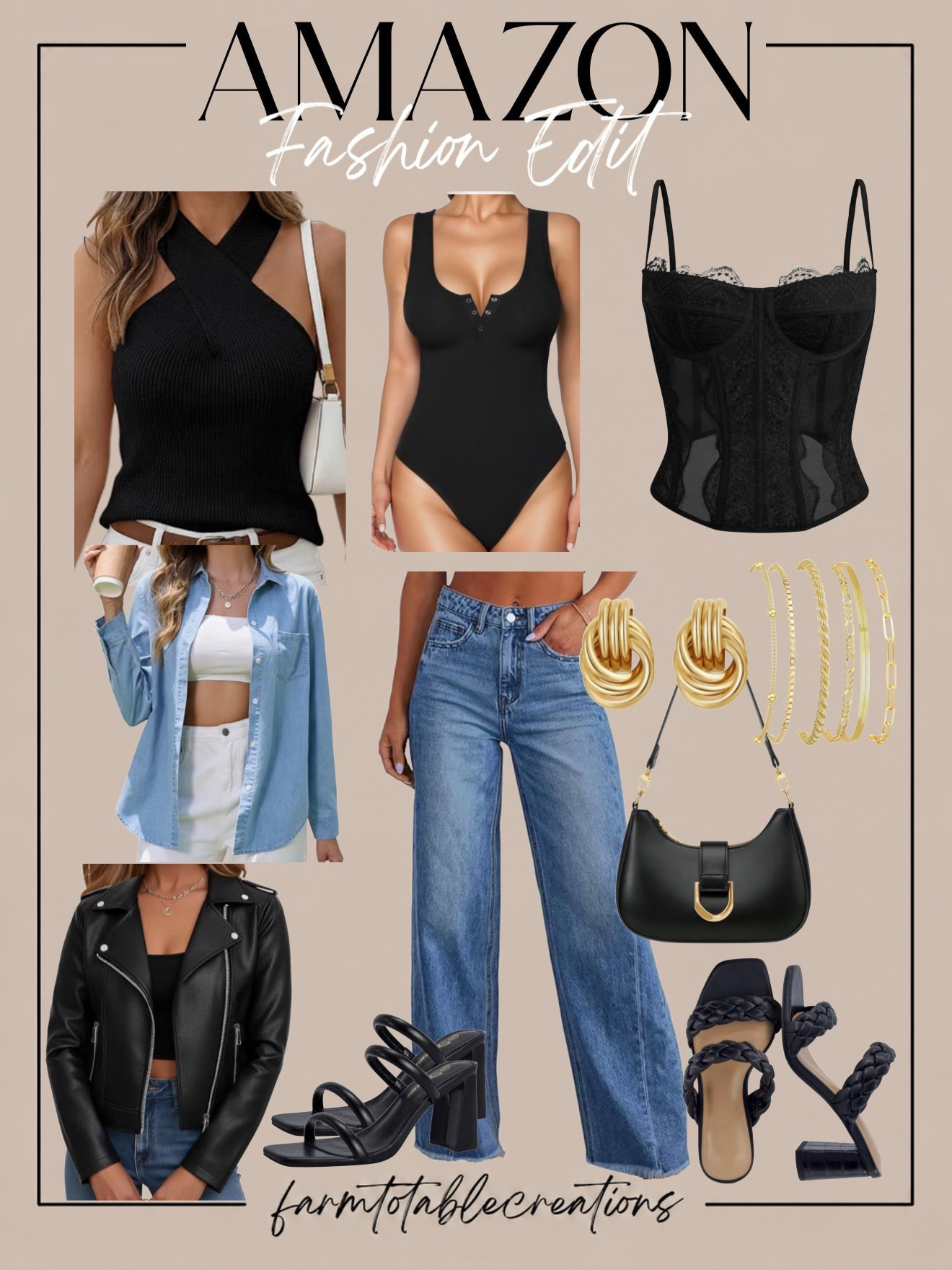 Date Night Style Finds 🖤✨

Amazon is seriously coming through with the chicest date night pieces lately 👏 From the sleek black bodysuits and elevated denim to the gold accessories and strappy heels — these finds look so luxe without the designer price tag. Perfect for dinner dates, girls night, concerts, or dressing up your everyday basics 🤍

Follow @farmtotablecreations on Instagram for more trending fashion finds and elevated everyday style ✨

Linking all my favorite Amazon fashion finds for the perfect effortless date night look ✨

#LTKStyle #AmazonFashion #DateNightOutfit #AmazonFinds #EffortlessStyle #NeutralFashion #CapsuleWardrobe #GirlsNightOut #FashionFinds #AmazonStyle #StreetStyle #MinimalStyle #ChicOutfits #LTKFashion #StyleInspo

#LTKOver40 #LTKSaleAlert #LTKootd