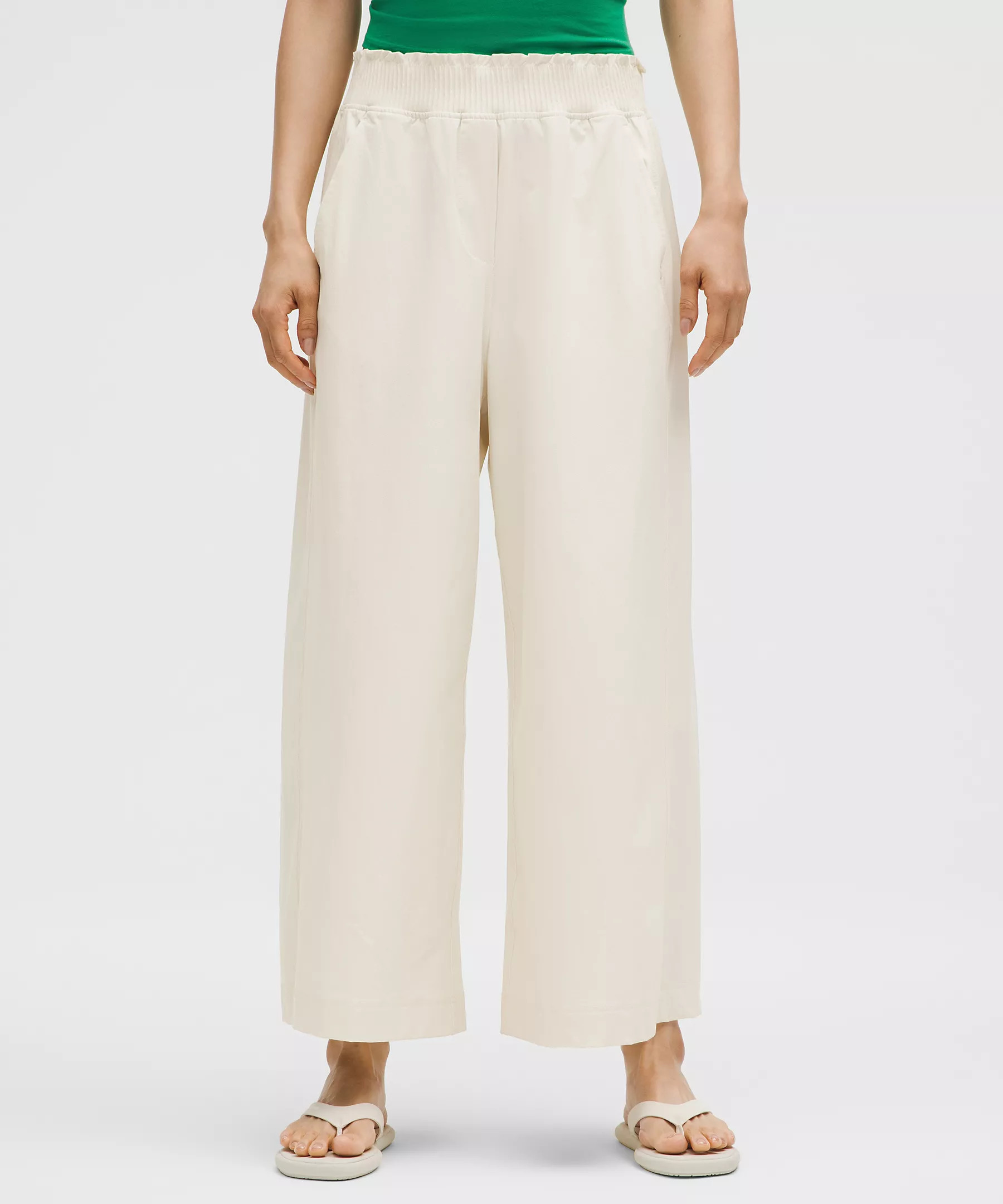 Stretch Woven Ruffle-Waist Wide-Leg Cropped Pant | Lululemon (US)