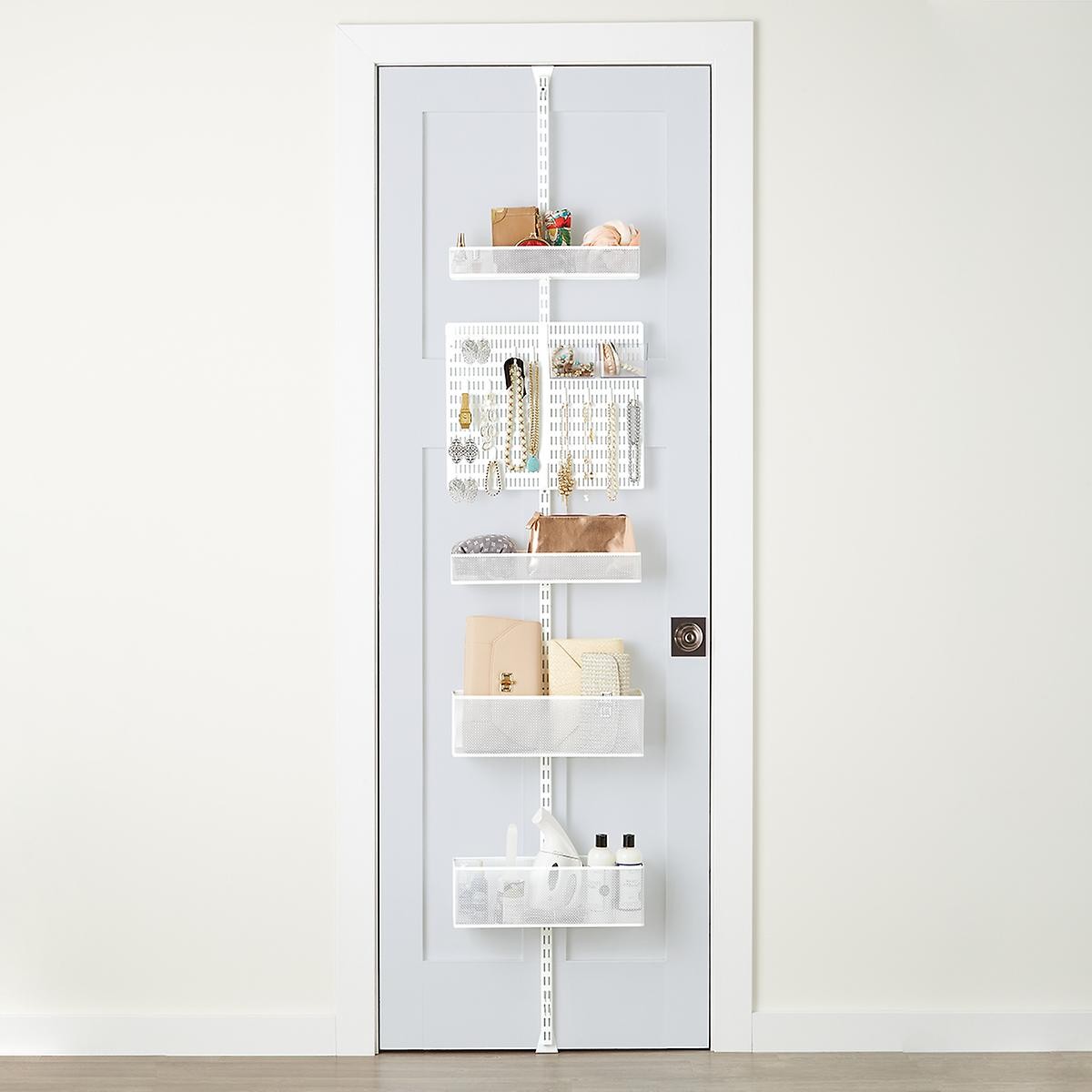 White Elfa Utility Mesh Closet Door & Wall Rack | The Container Store