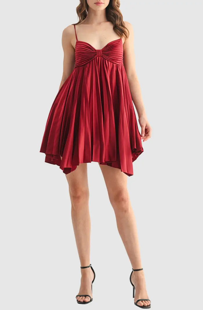 Pleated Handkerchief Hem Cocktail Minidress | Nordstrom