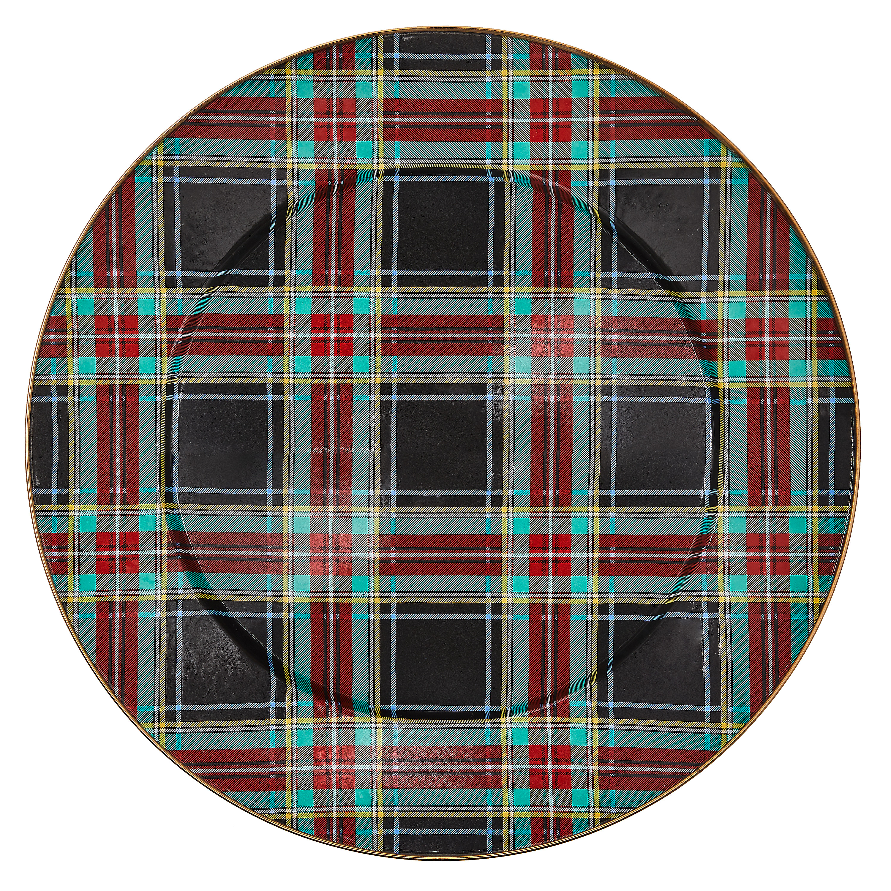 MacKenzie-Childs Tartan Black Serving Platter | MacKenzie-Childs