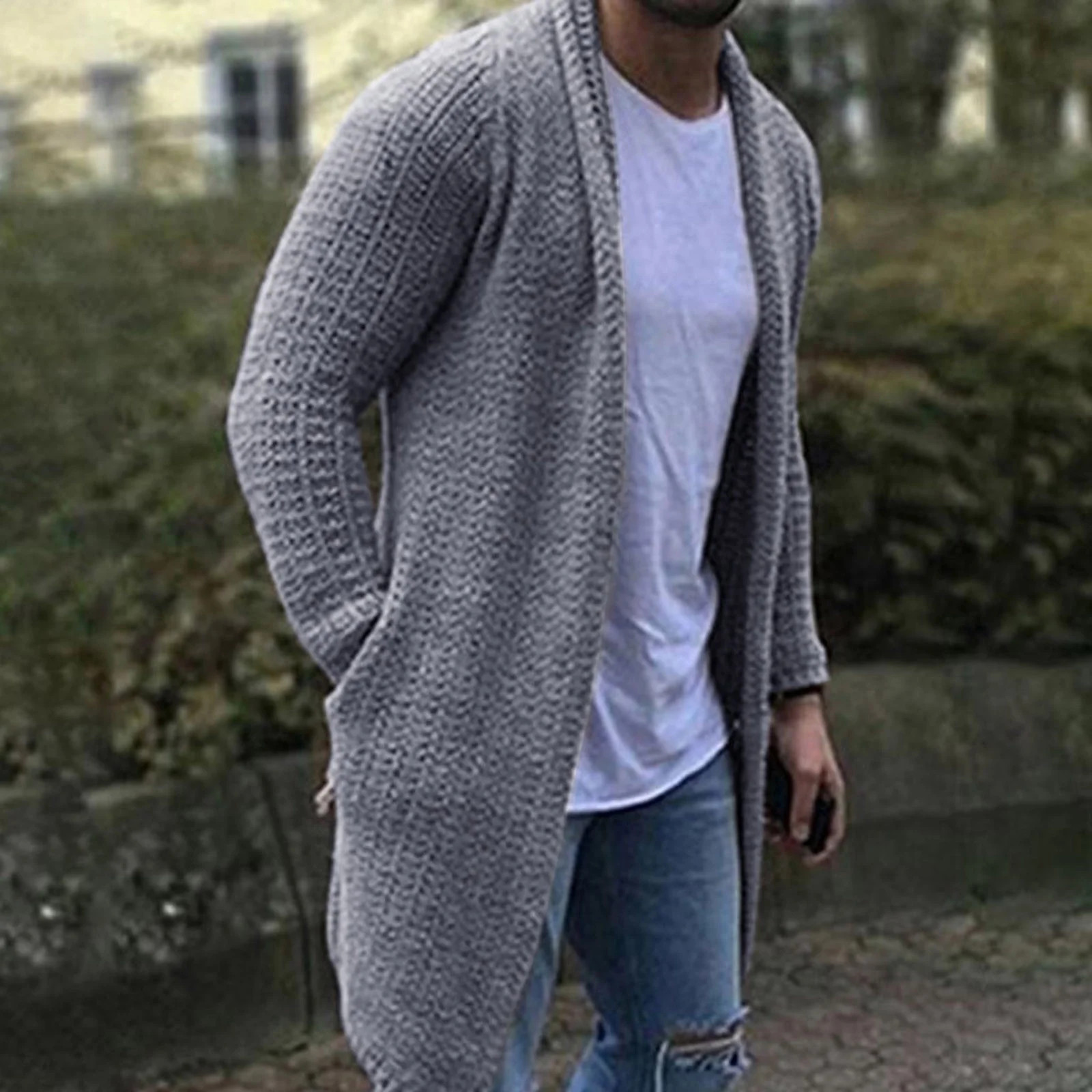 Men's Coat Clearance Men Casual Workout Costume Open Front Button Down Knit Cardigan Chunky Long ... | Walmart (US)