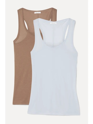 Set of two organic Pima cotton-jersey tanks | NET-A-PORTER (US)