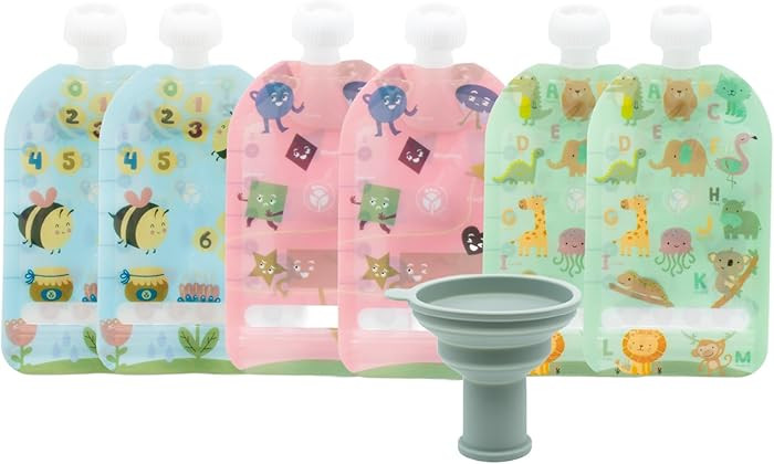 WeeSprout Double Zipper Reusable Food Pouches, Perfect for Babies & Toddlers, Freezer & Dishwashe... | Amazon (US)